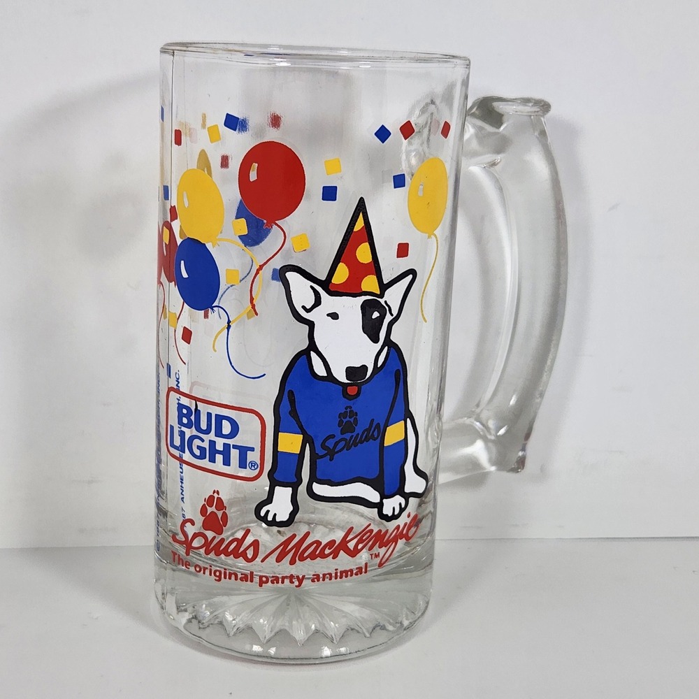 Vintage 1987 Bud Light Spuds MacKenzie Beer Mug Original Party Animal Stein